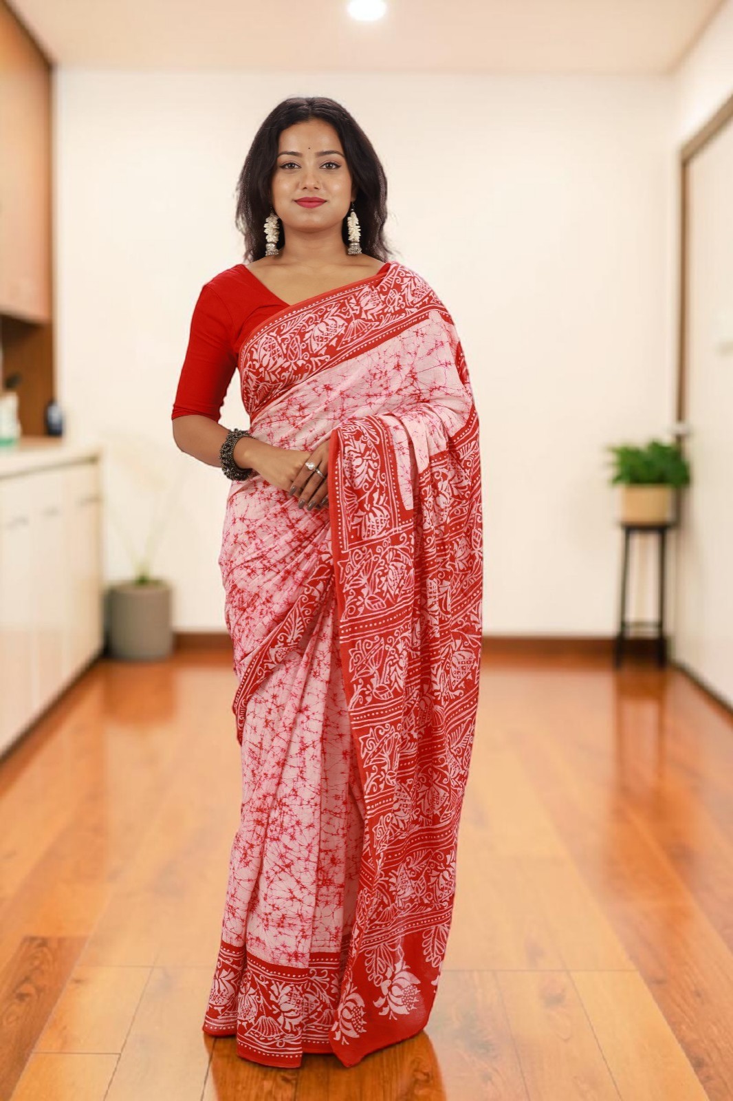 Vivid Red With White